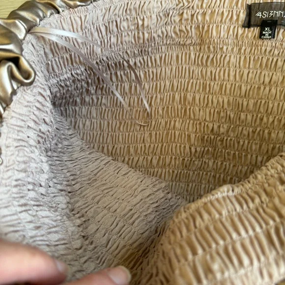 NWT Anthropologie 4SI3NNA Faux Leather Strapless Bubble Tank Size XL Party - Picture 6 of 11